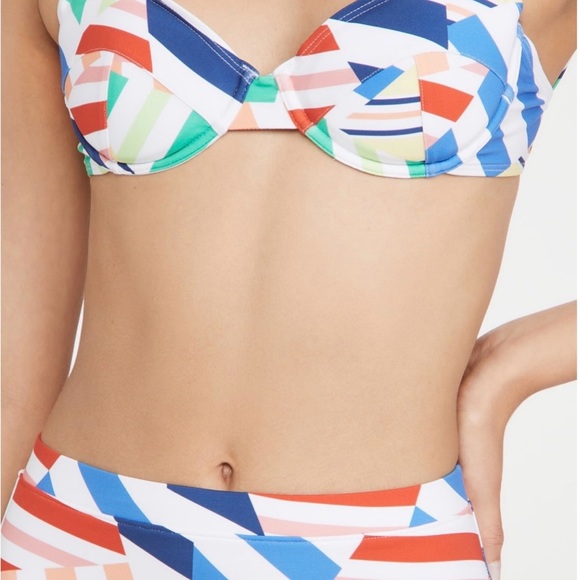 NWT Solid & Striped Lilo Broken Stripes Swim Top Large - Picture 6 of 11